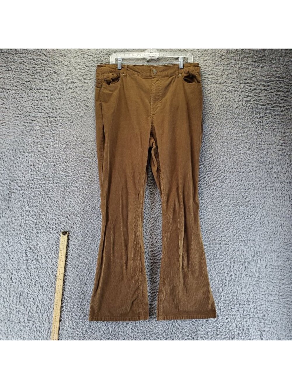 Antonio Melani Pants Womens Size 16 Brown Corduroy Stretch Flared